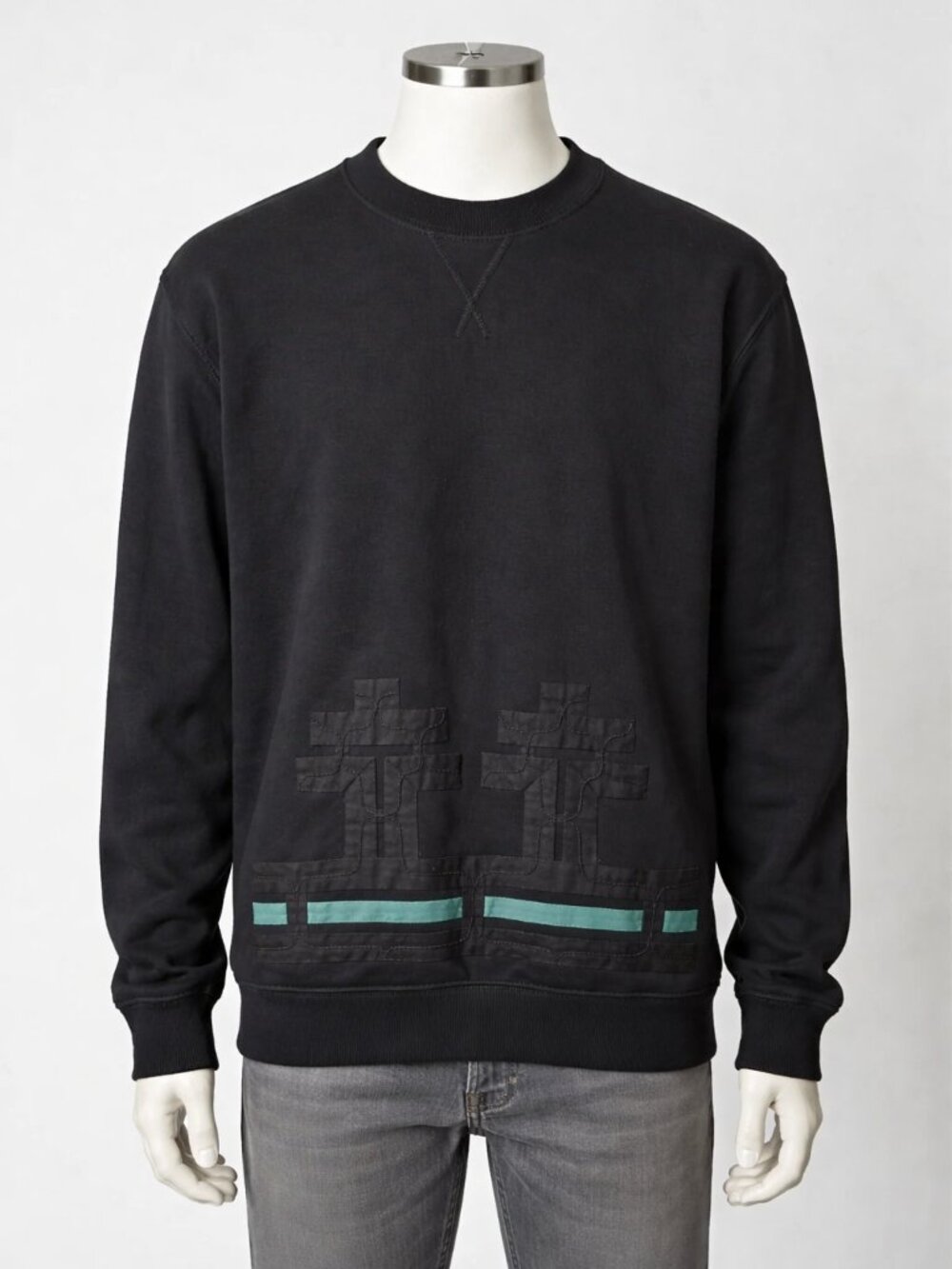 GOLDEN GOOSE | Black Sweatshirt Teal Detail Size S